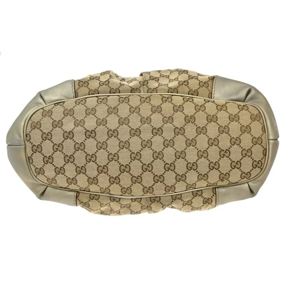 GUCCI GG Pattern Sukey 2Way Shoulder Hand Bag Canvas Leather Brown Gold - Picture 7 of 14